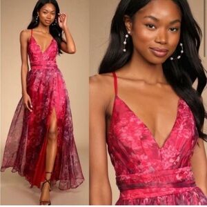 Lulu’s Magenta Floral Dress